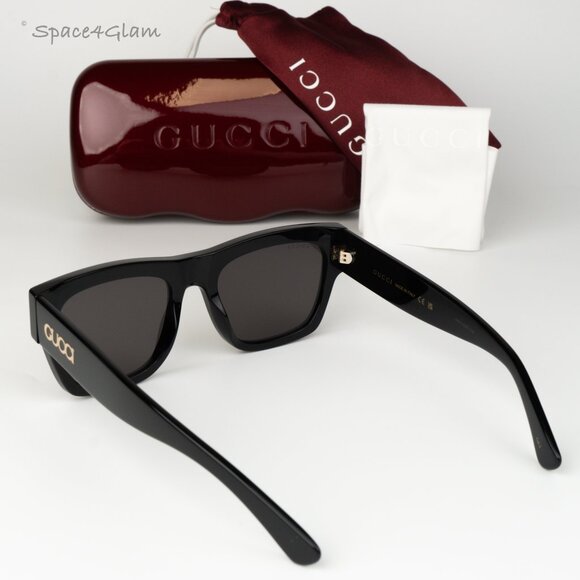 Gucci Women Sunglasses Black Grey Square GG1793S 001 NEW AUTHENTIC